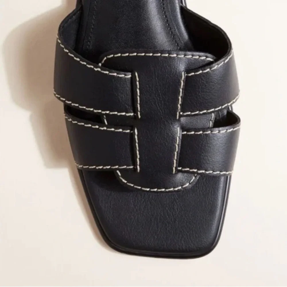 H&M Leather Black Sandals Woman’s Size 9 - Picture 3 of 9